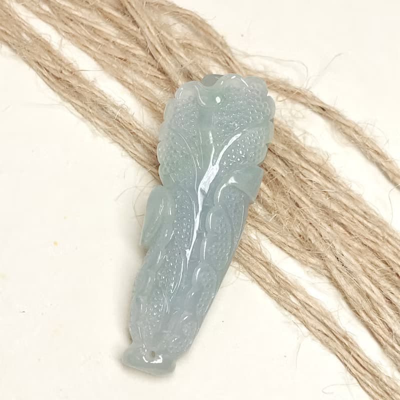 冰種翡翠巧雕白菜 | 天然緬甸A貨翡翠 | 送禮