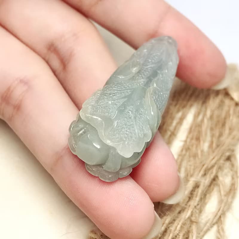 冰種翡翠巧雕白菜 | 天然緬甸A貨翡翠 | 送禮