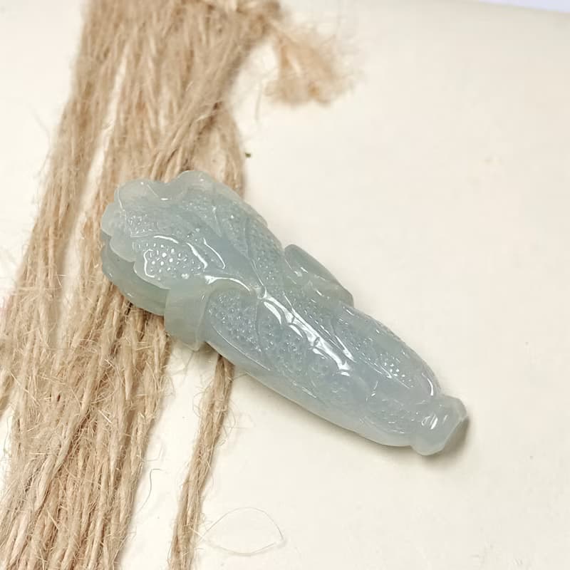 冰種翡翠巧雕白菜 | 天然緬甸A貨翡翠 | 送禮