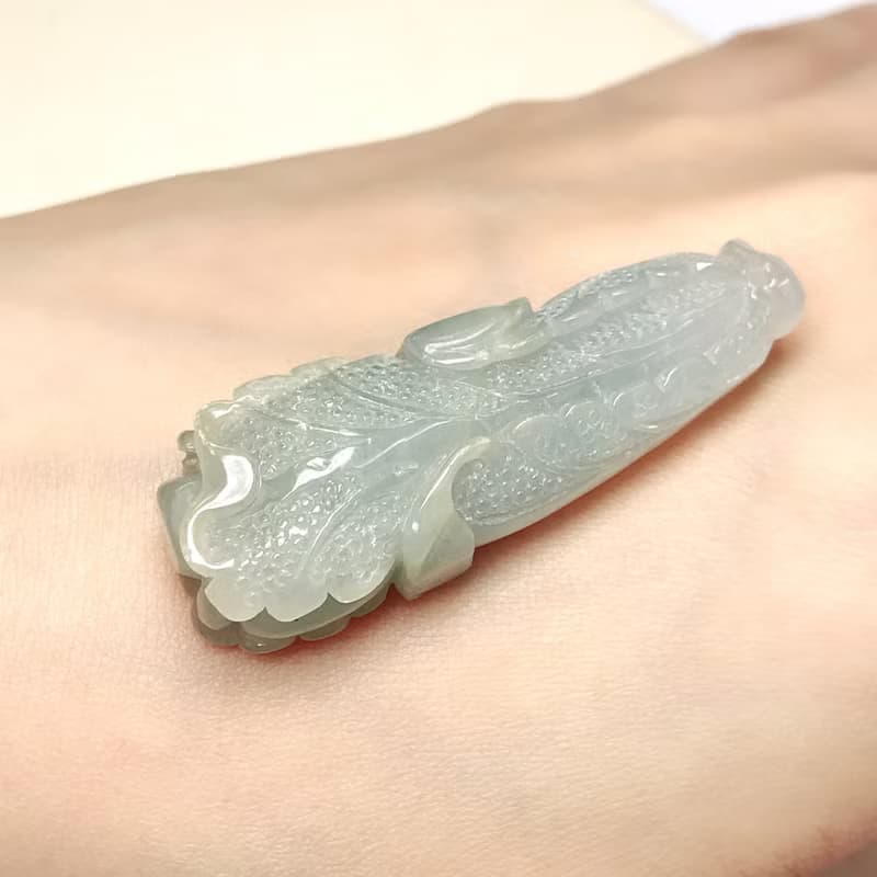 冰種翡翠巧雕白菜 | 天然緬甸A貨翡翠 | 送禮