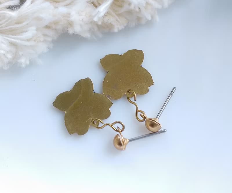 Vintage Jewelry 西洋古董飾品 景泰藍 紫紅 小蝴蝶 針式耳環