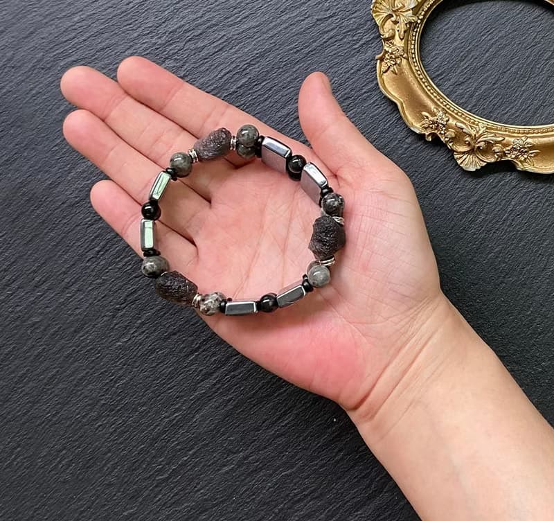 金屬光感-太赫茲x天狼星石x火焰石x黑曜石x黑檀木 個性鋼手排