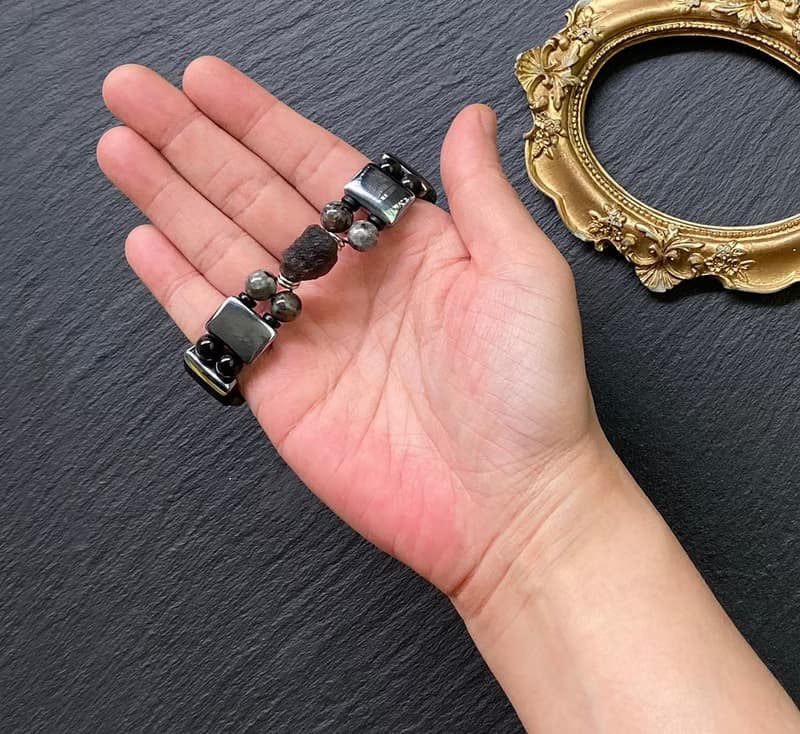 金屬光感-太赫茲x天狼星石x火焰石x黑曜石x黑檀木 個性鋼手排