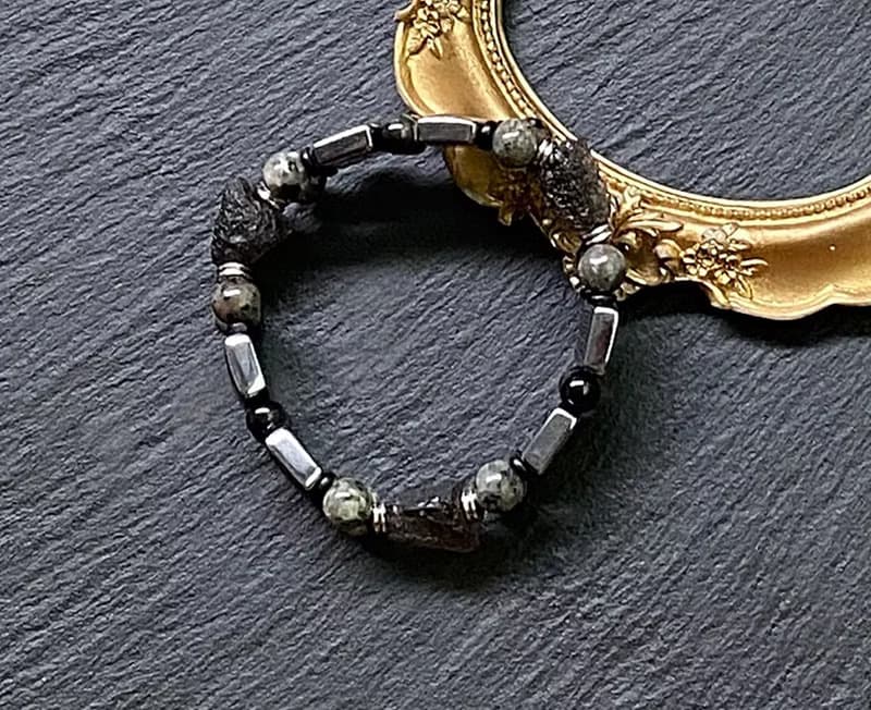 金屬光感-太赫茲x天狼星石x火焰石x黑曜石x黑檀木 個性鋼手排