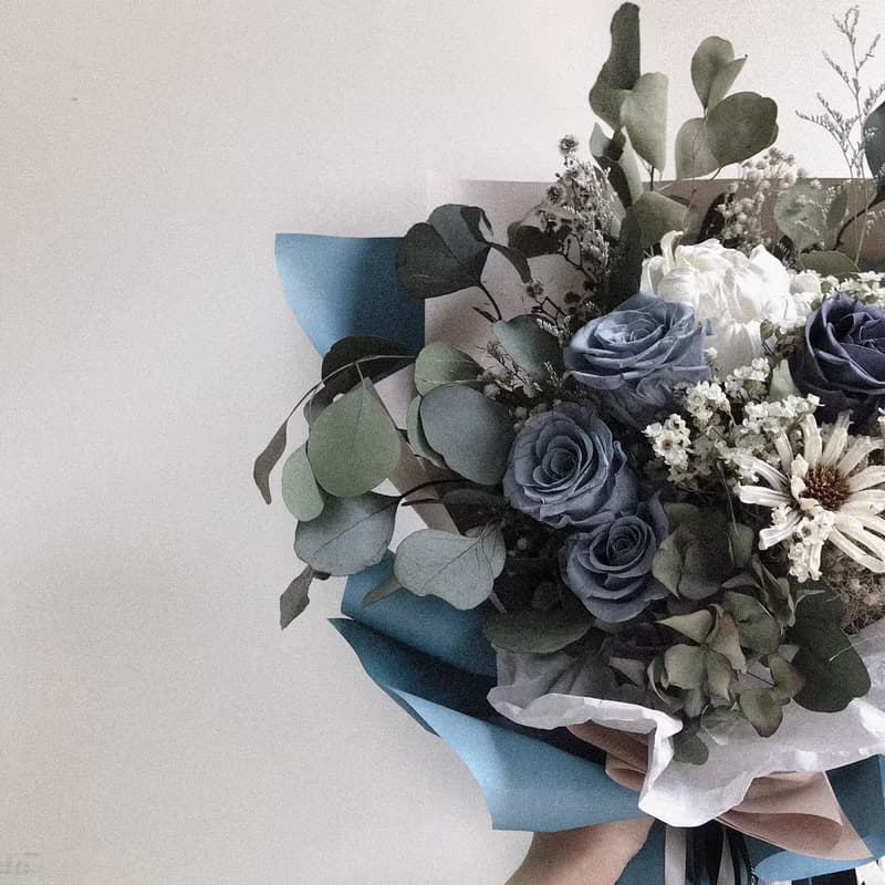 Flora Flower乾燥花束-藍色系