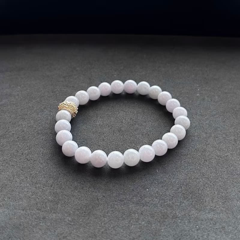 天然A貨翡翠 淡紫羅蘭翡翠手串