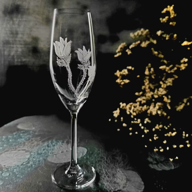 【婚賀對杯】客定手雕 氣泡酒對杯 雕圖/免費刻字