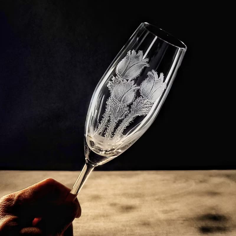 【婚賀對杯】客定手雕 氣泡酒對杯 雕圖/免費刻字