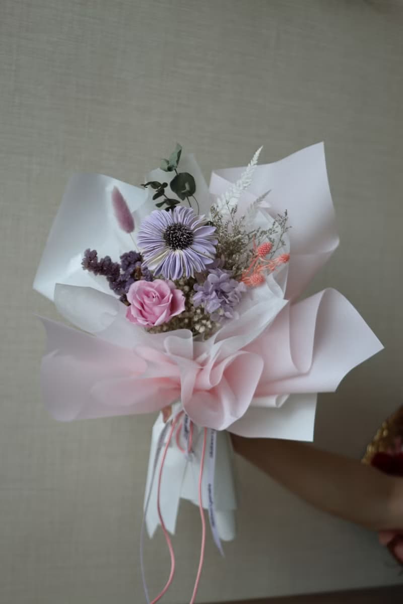 時光漫漫 多色 非洲菊 太陽花 玫瑰 畢業  不凋花花束