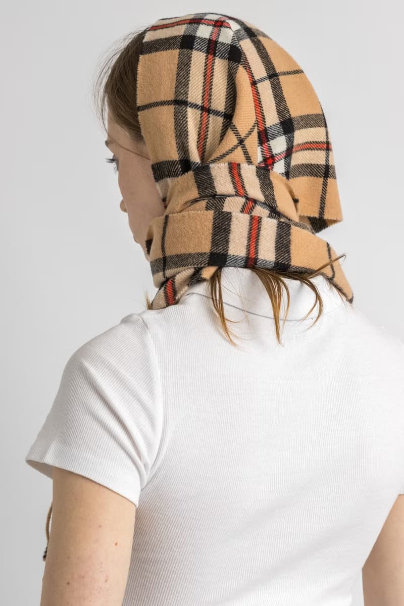 80s Vintage Checked Scotland Lambswool Scarf Woman Vintage Accessories 5938