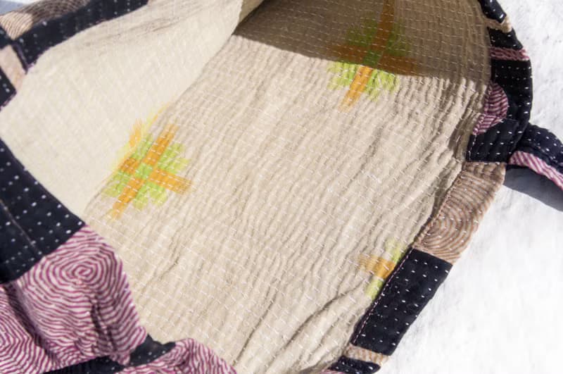 手縫紗麗布側背包/刺繡側背包/刺繡肩背包/手縫紗麗線側背包-圓點