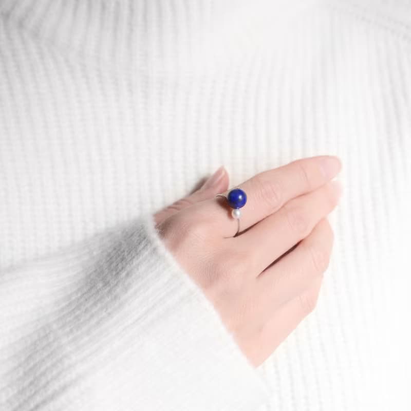 春の福袋2024 淡水パールとラピスラズリのイヤリングとリングセット フリーサイズ 樹脂製ノンホール 天然石 真珠 誕生日プレゼント オケージョン