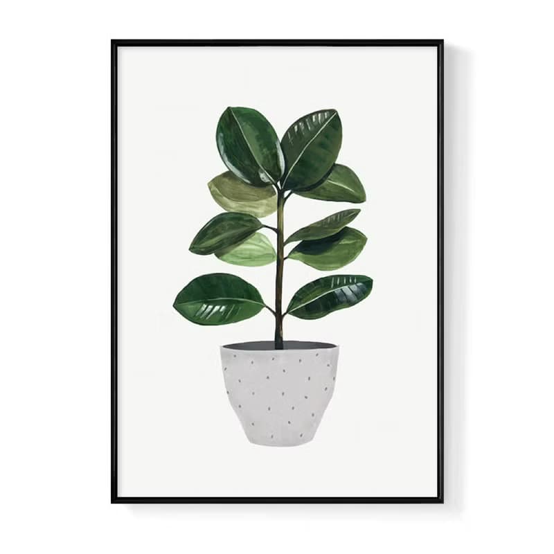 盆栽意趣 – 橡膠樹-畫/植物/餐桌佈置/拍照道具/咖啡廳/客廳