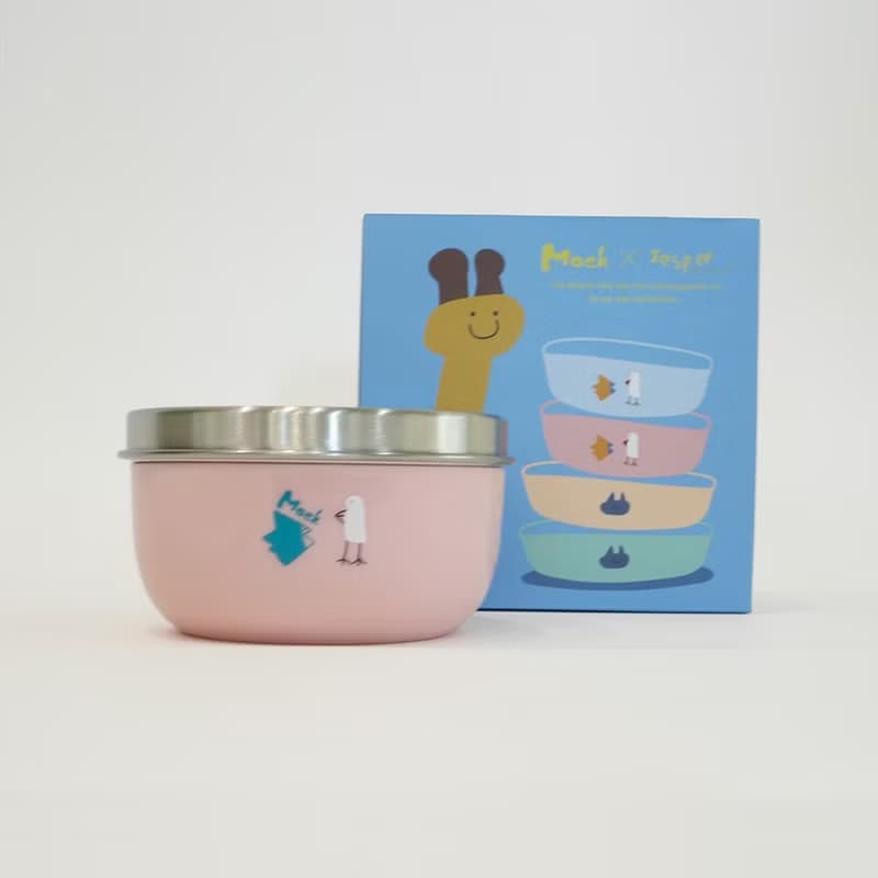 抗菌可微波甜甜圈點心碗四件組(不鏽鋼碗蓋)∣Moek X Jesper