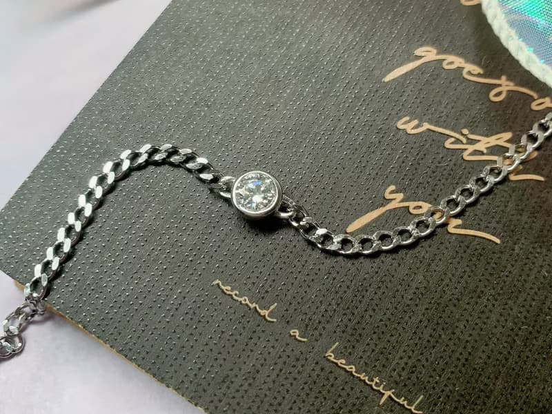 1克拉 莫桑石 純銀手鍊 璀璨火光 輕珠寶  鑽石光芒