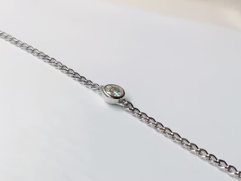 1克拉 莫桑石 純銀手鍊 璀璨火光 輕珠寶  鑽石光芒