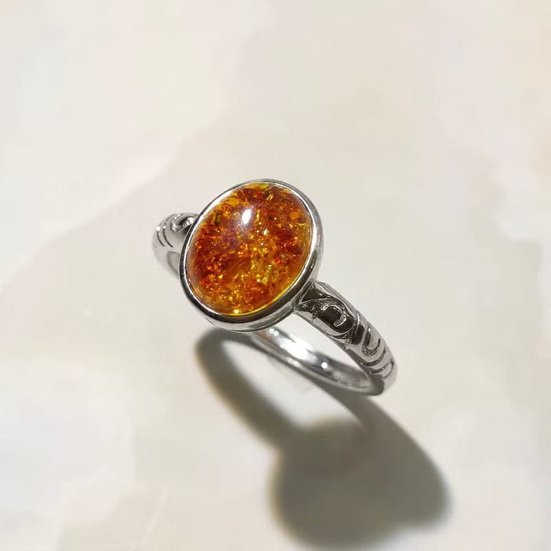 Le Bonheur 花珀戒指 開口可調節(情人節 生日禮物)