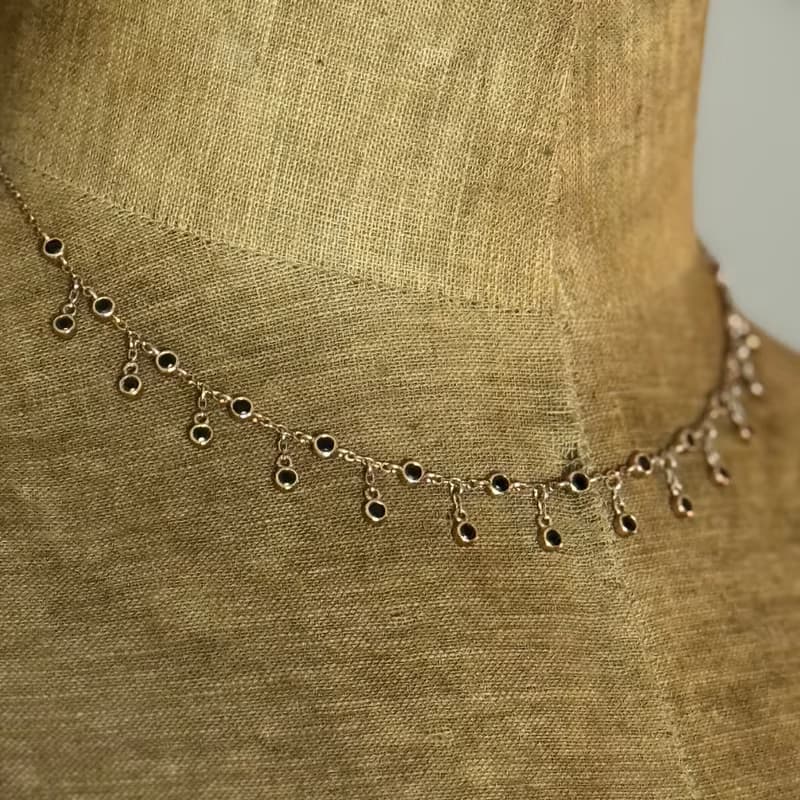 50472-迷人純銀鍍金項鍊 L40cm