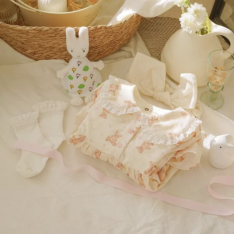cute bear lovely premium corduro baby dress