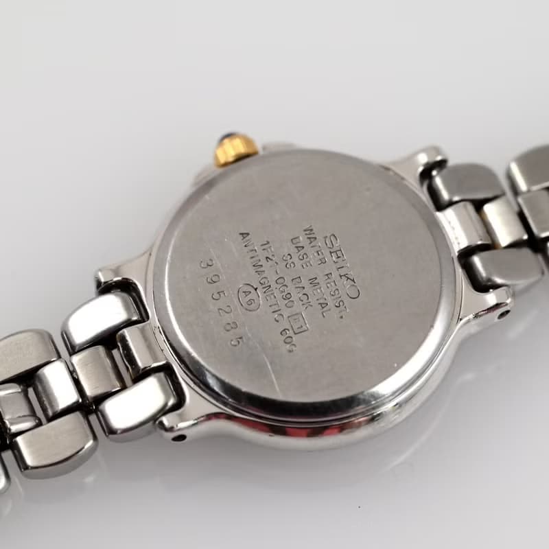 SEIKO LUCENT 女性用腕時計 クォーツ 1F21-0G90 22mm Black Dial ツートンブレスレット 手錶 古董錶 復古手錶