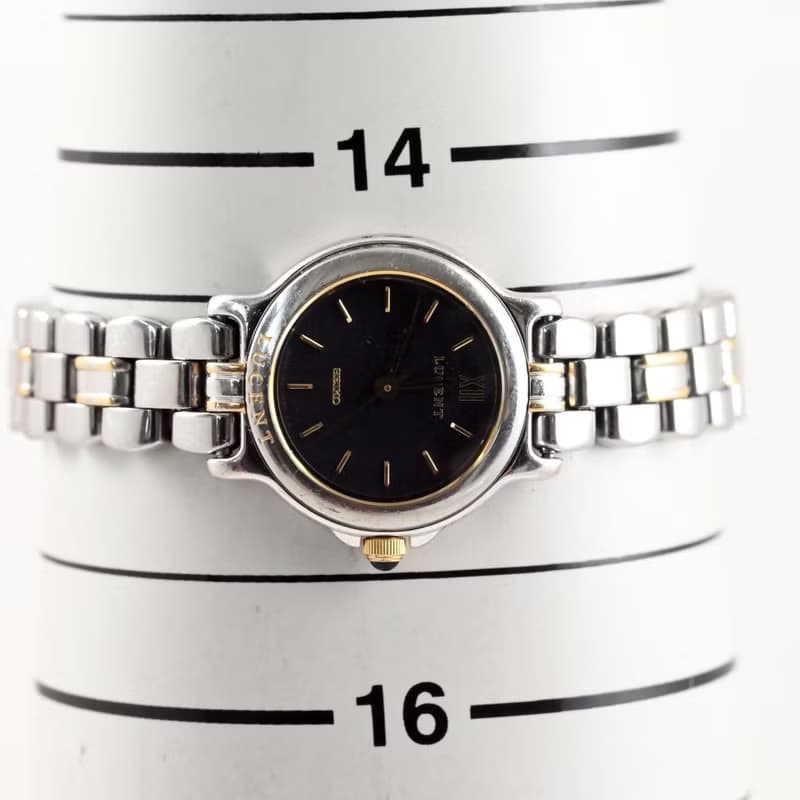SEIKO LUCENT 女性用腕時計 クォーツ 1F21-0G90 22mm Black Dial ツートンブレスレット 手錶 古董錶 復古手錶