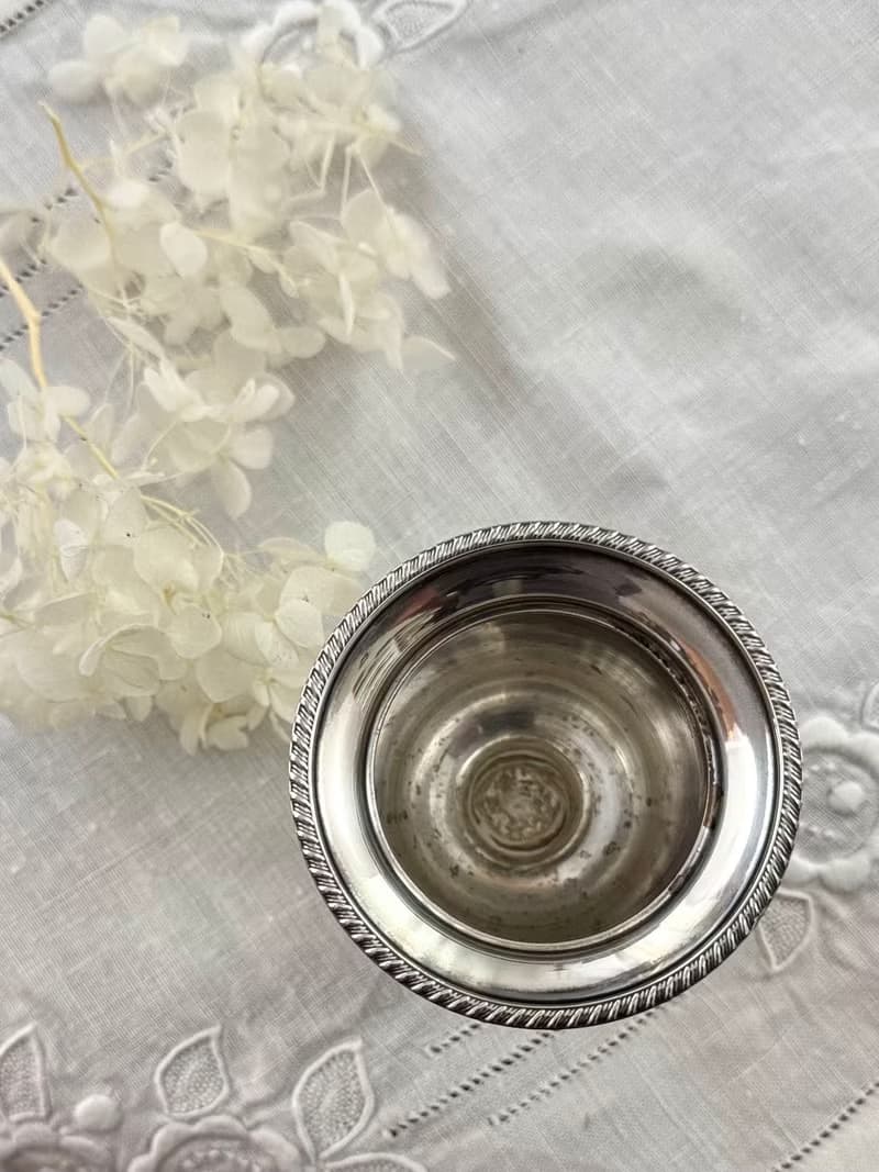 50122-絕美古董鍍銀酒杯 雙耳獅子頭雕飾