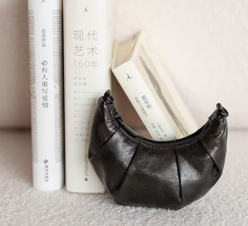 【牛角包】立體疊褶Mini零錢包