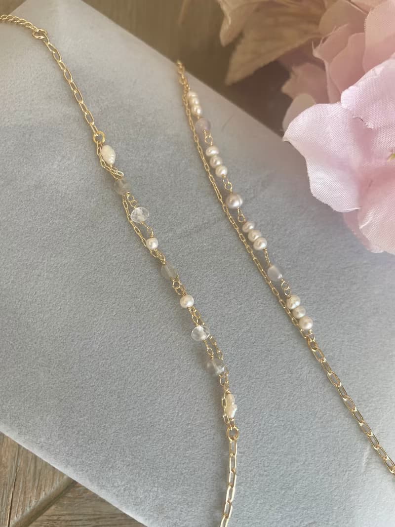 手作手鍊  月光石 日本手作家