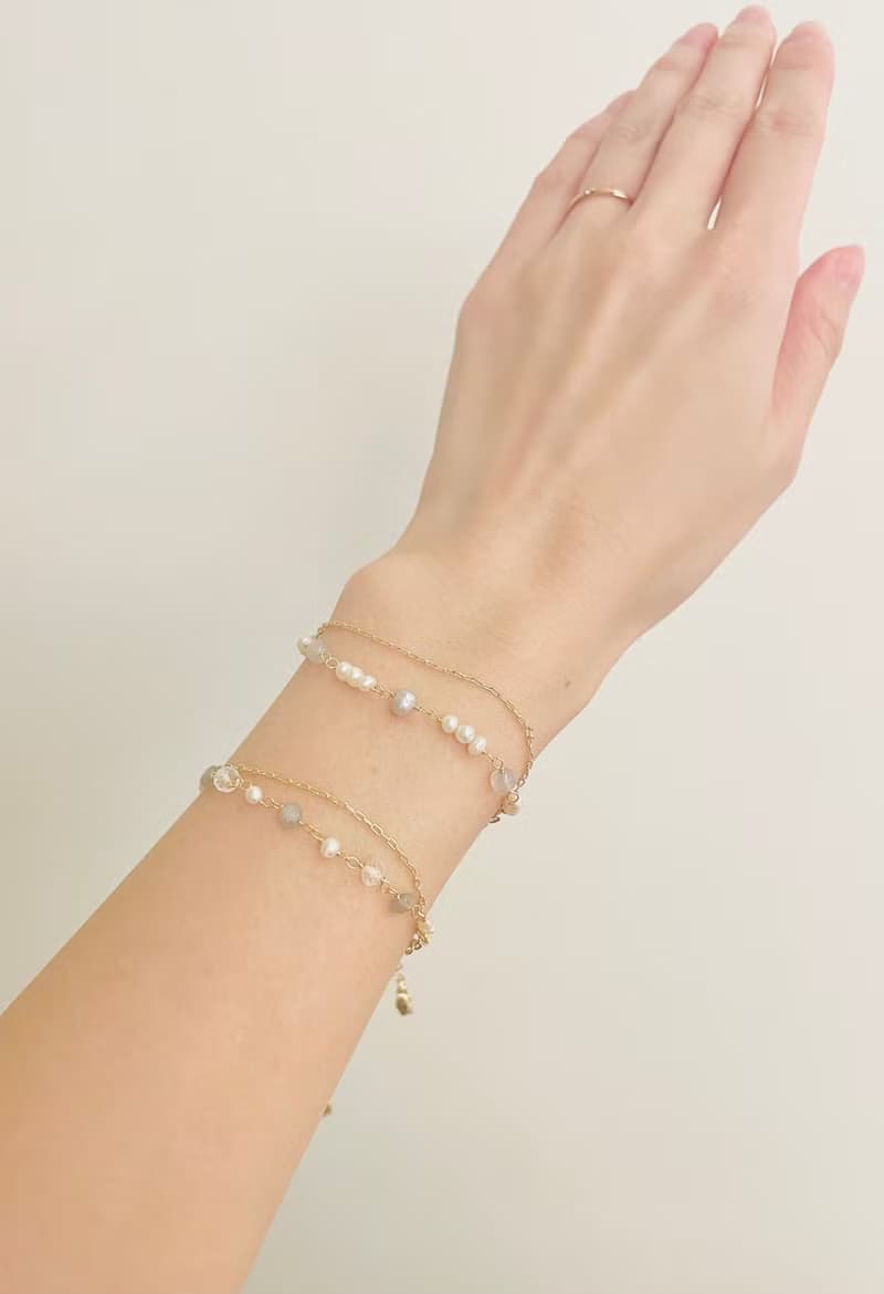 手作手鍊  月光石 日本手作家