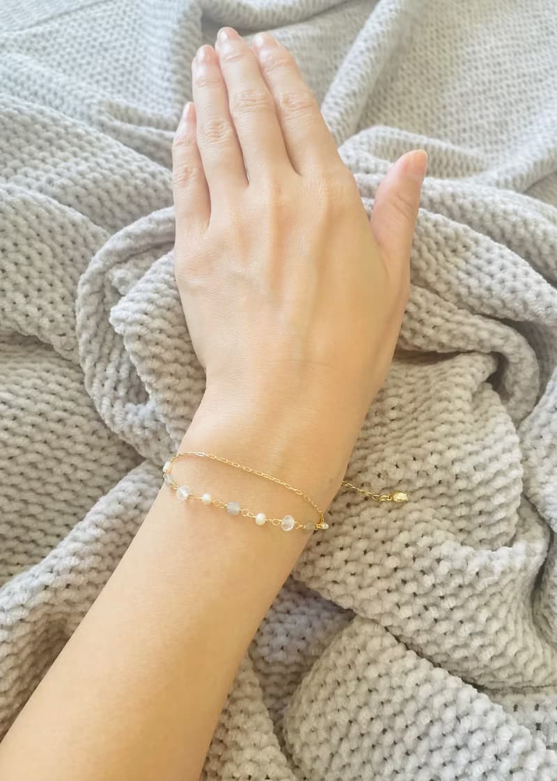 手作手鍊  月光石 日本手作家