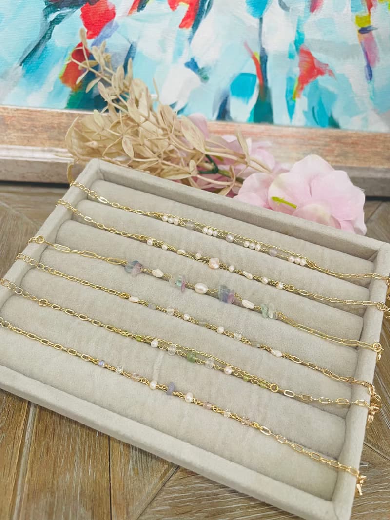 手作手鍊  月光石 日本手作家