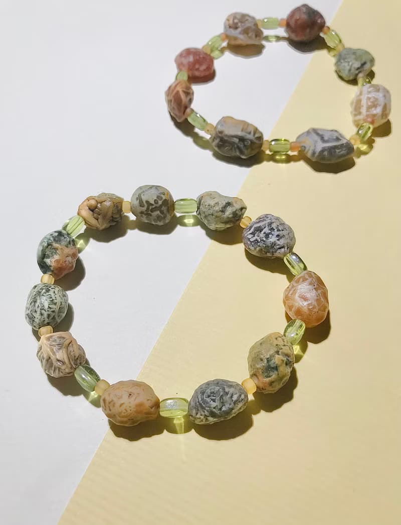 多色異彩筋脈原石手鍊