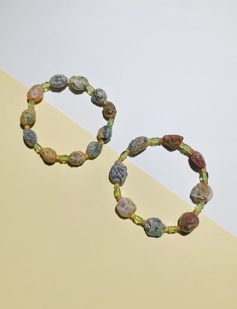 多色異彩筋脈原石手鍊