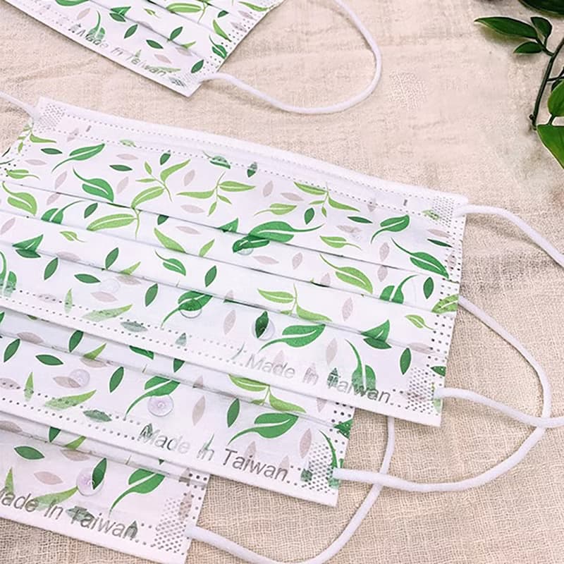 【無藏】清新茶葉/成人醫療口罩/5入裝/10入盒/50入盒裝/雙鋼印
