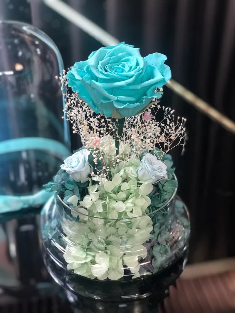 (香港自取) 薄荷綠色 保鮮花禮 保鮮花瓶 永生花盆 不凋花