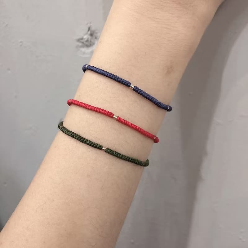 【手編蠟繩】節節 | 純銀極細蠟線 幸運手鍊 老少咸宜 | 大員囡仔