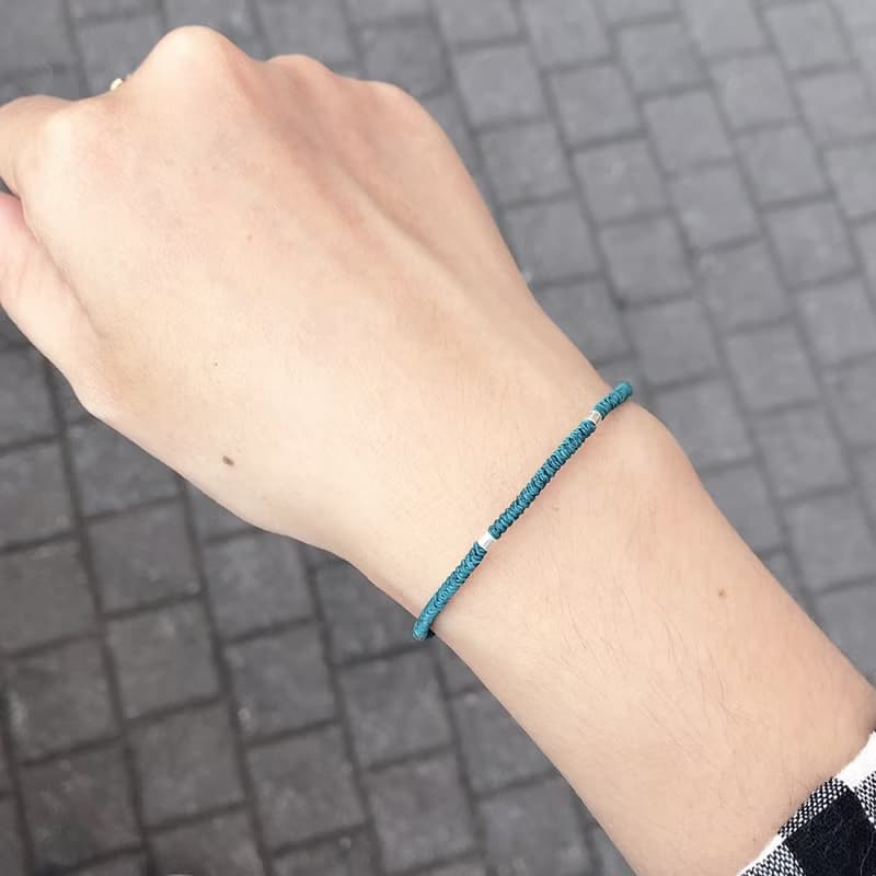 【手編蠟繩】節節 | 純銀極細蠟線 幸運手鍊 老少咸宜 | 大員囡仔