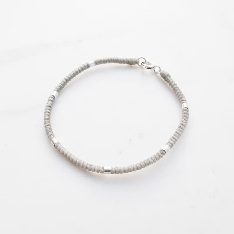 【手編蠟繩】節節 | 純銀極細蠟線 幸運手鍊 老少咸宜 | 大員囡仔