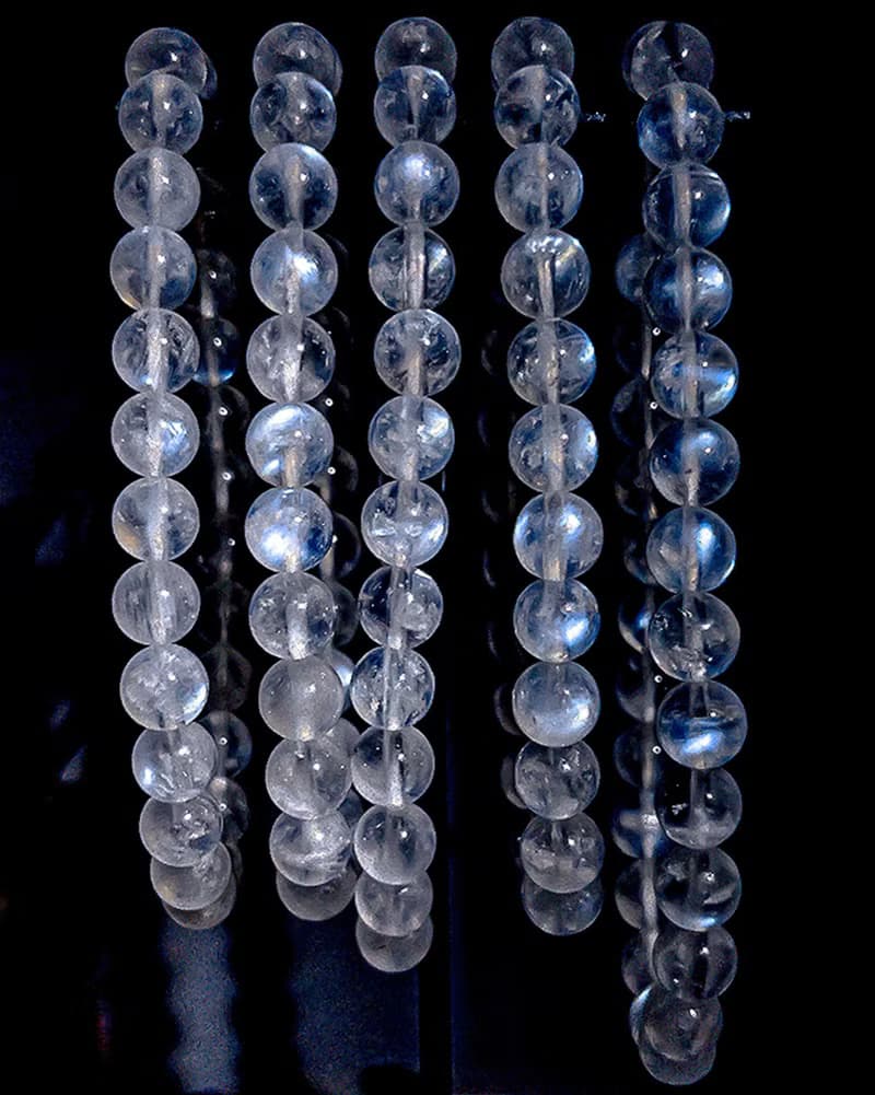 【3A/4A斯里蘭卡月光石】雪花晶體藍月光石 水晶手鍊手串|可挑款