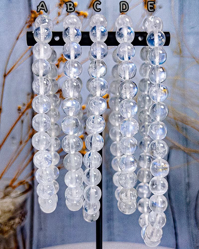 【3A/4A斯里蘭卡月光石】雪花晶體藍月光石 水晶手鍊手串|可挑款