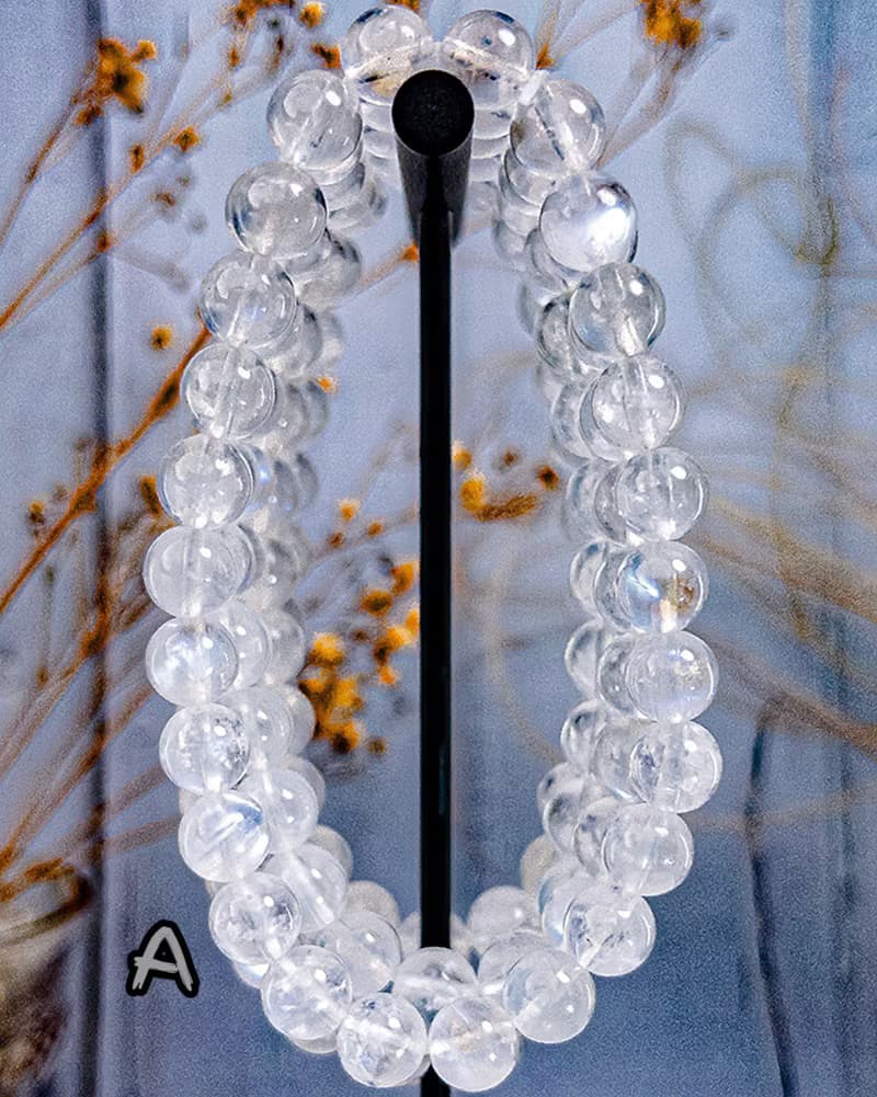 【3A/4A斯里蘭卡月光石】雪花晶體藍月光石 水晶手鍊手串|可挑款