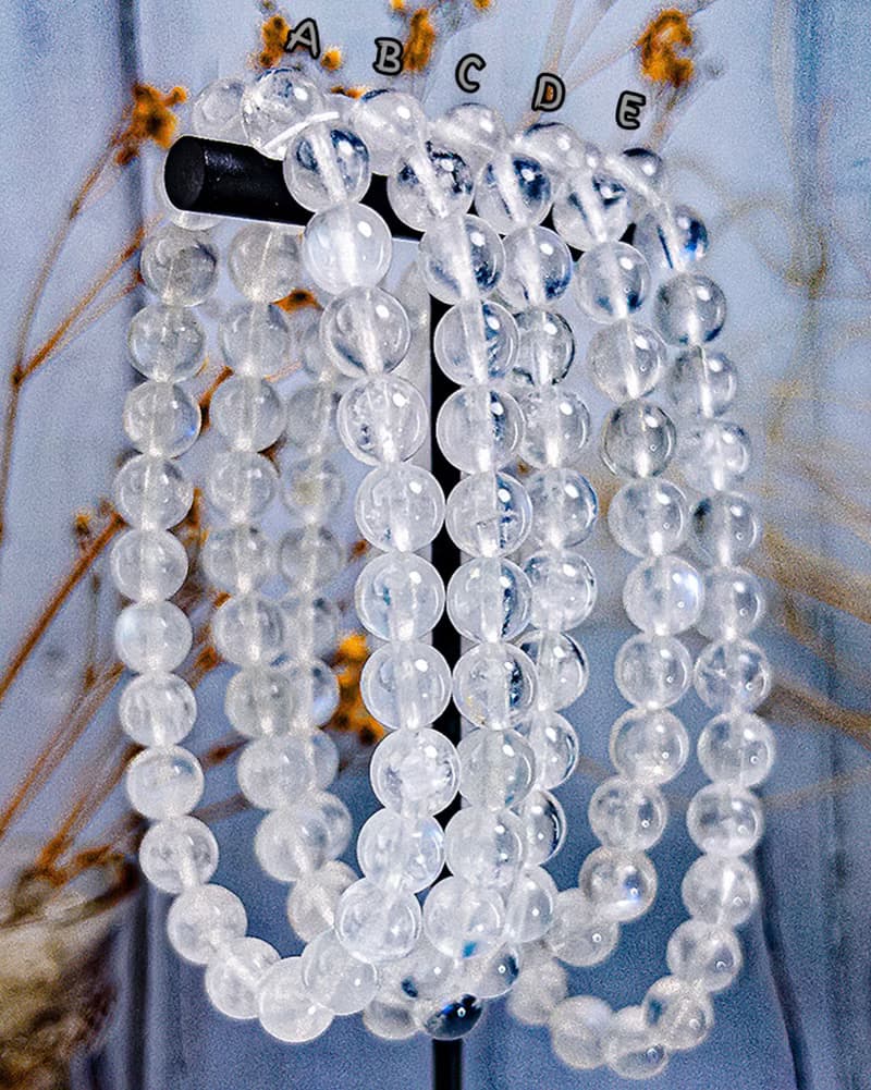 【3A/4A斯里蘭卡月光石】雪花晶體藍月光石 水晶手鍊手串|可挑款