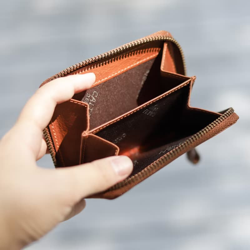 【24hr快速出貨】真皮 古典雙層零錢包-075020 四色 牛皮 零錢袋