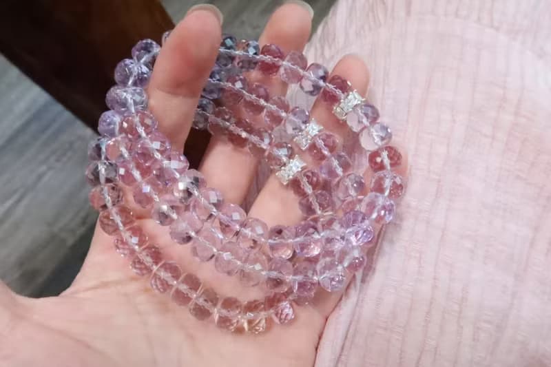 原創天然紫水晶刻面手鏈頂級品質近玻璃體閃閃惹人愛闢邪招財手鏈