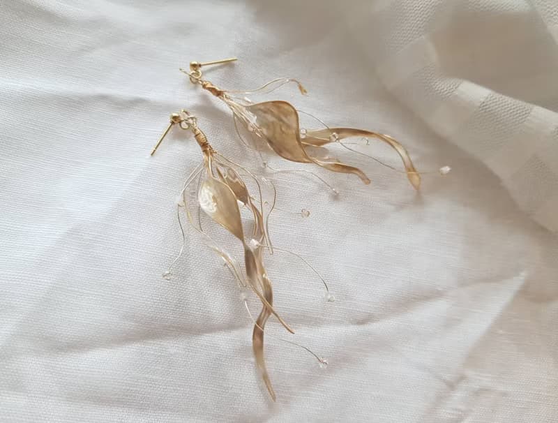 流動 - 手工樹脂耳環婚禮