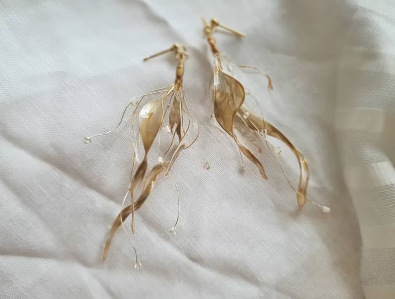 流動 - 手工樹脂耳環婚禮