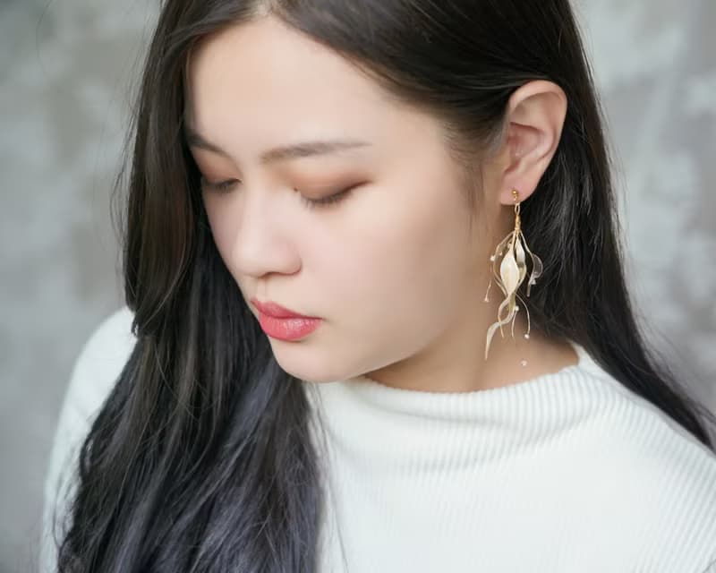 流動 - 手工樹脂耳環婚禮