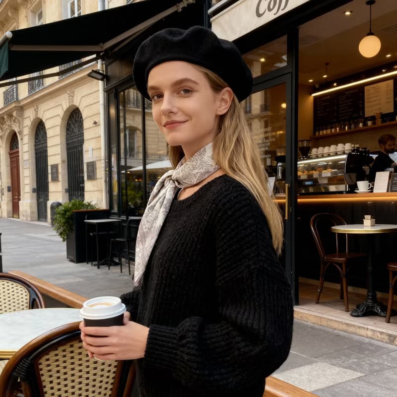 凡爾賽茹伊粉灰色 雙面絲巾絲巾環臻禮套裝 Jardin Des Fontaines