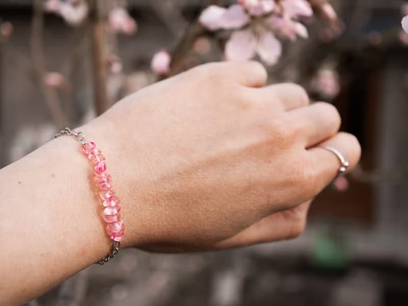 Pink Chalcedony Bracelet, 925 Silver, Gemini stone, Mother's Day Gift