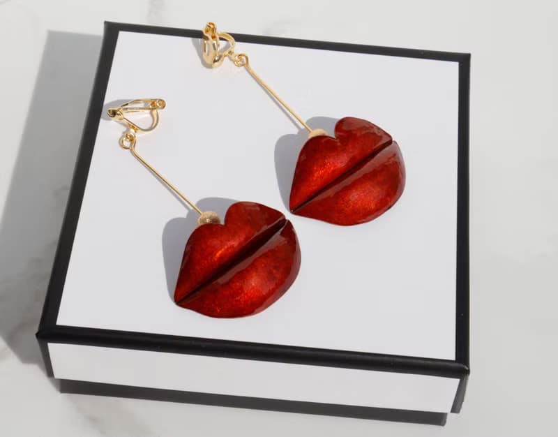 【訂製】KISS ME耳環|耳夾|純手工|生日禮物|聖誕禮物|情人節禮物